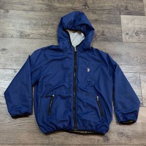 Vintage US Polo Assn. Ralph Lauren Reversible Jacket Blue Gray - Kids Size XL